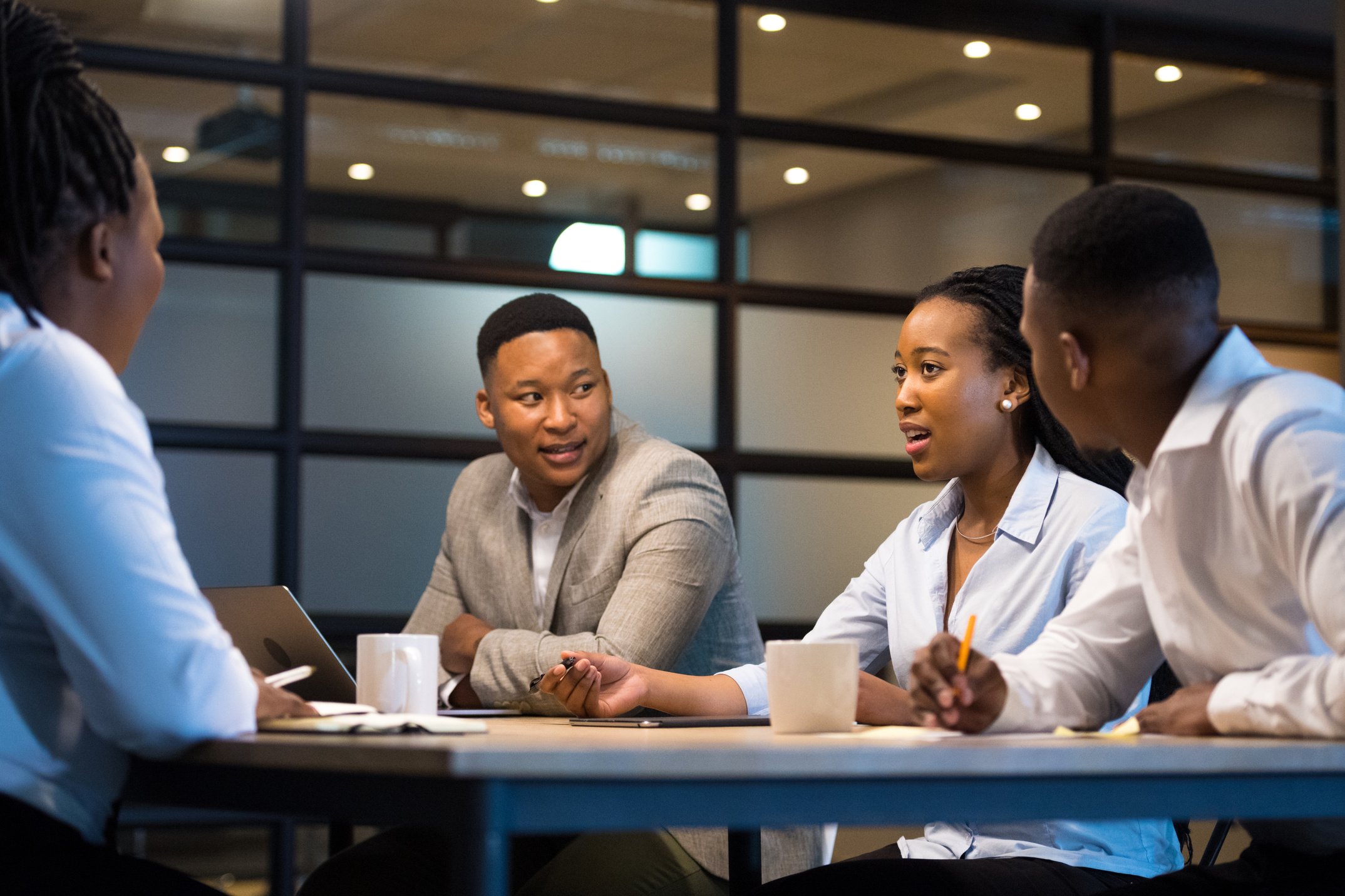 Successful African business team at a meeting